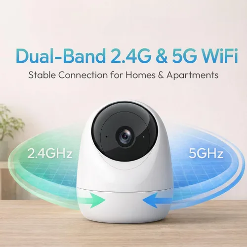 Miniatura 3 de Rraycom - Cámara interior 5G y 2.4G, cámara de seguridad de 2K con inclinación panorámica para monitor de bebé con detección de llanto, cámara