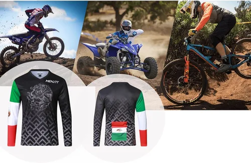 Miniatura 4 de MENUTT Racing - Camiseta de manga larga para hombre, diseño de México para bicicleta de montaña y motocross