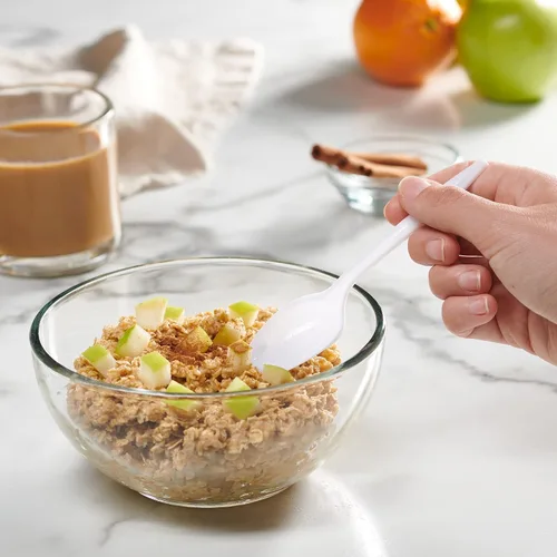 Miniatura 5 de Pantry Value [1000 unidades] Cucharas de plástico blancas ligeras, cubiertos desechables para fiestas, eventos y cenas (paquete anteriormente cómodo)