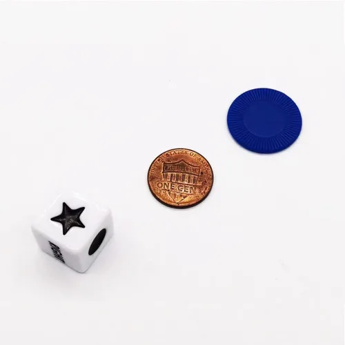 Miniatura 2 de Befantasway Juego de dados de centro derecho izquierdo con 3 dados y 36 fichas, color azul