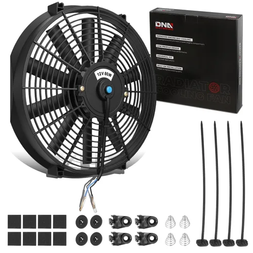 Miniatura 36 de DNA Motoring Ventilador de radiador delgado de refrigeración eléctrica de alto rendimiento de 12 pulgadas con kit de montaje, rojo, 2 piezas
