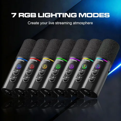 Miniatura 6 de Micrófono dinámico para podcast PUPGSIS, micrófonos XLR/USB para PC de grabación para transmisión, podcast, grabación, juegos y streaming, micrófono