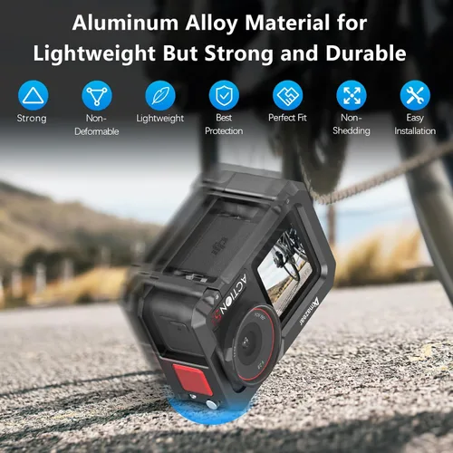 Miniatura 4 de AMAZEAR Jaula de metal para DJI Osmo Action 5 Pro, DJI Action3/4/5 Pro Premium Accessories Funda protectora multifunción carcasa de aluminio