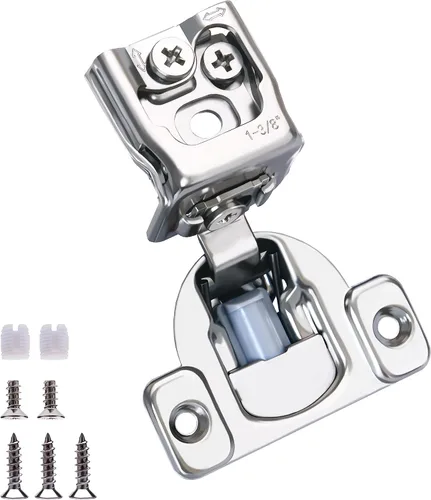 Miniatura 13 de Bisagras de cierre suave, paquete de 10 5 pares de bisagras superpuestas de 1 pulgada de cierre automático para armarios de cocina, marco frontal