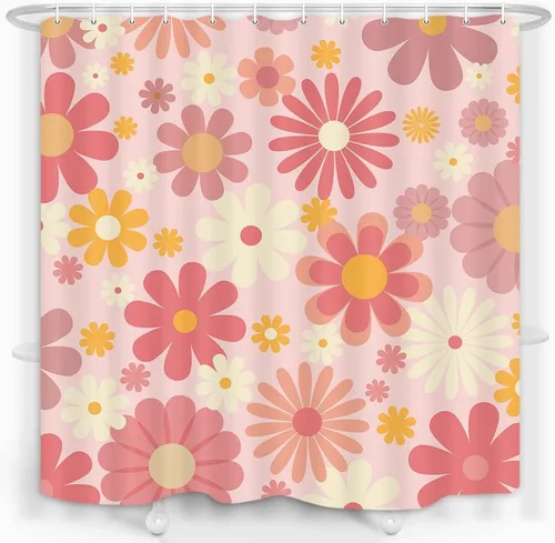 Miniatura 15 de Cortina de ducha negra y rosa, cortina de ducha a rayas negras y blancas para niñas y mujeres, moderna moda floral, tacones altos, revistas, libros