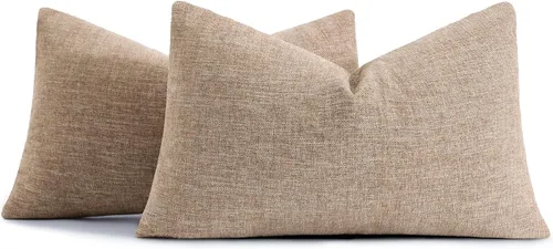 Miniatura 12 de decorUhome Juego de 2 fundas de almohada decorativas de felpilla otoñal de 12 x 20 pulgadas, fundas de almohada lumbares de granja neutra con Azul