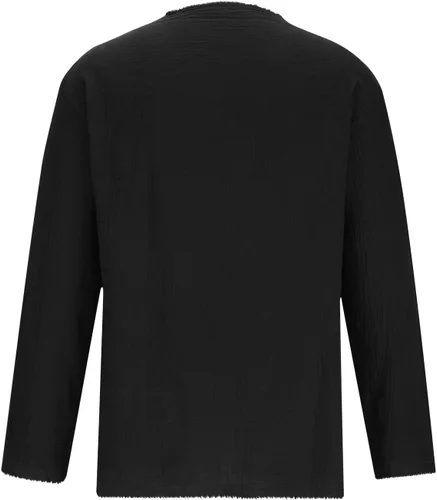 Miniatura 4 de Hombre Manga Larga Jersey Camisa Sólido V-Cuello Barbecho Camiseta Moda Fruncido Camisetas Blusa Suelta Novedad Tops