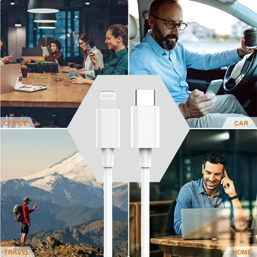 Miniatura 7 de Suswillhit Cable USB C a Lightning de 3 pies con certificación MFi de Apple, cable de carga rápida para iPhone 12/12 Mini/12 Pro/12 Pro Max/11