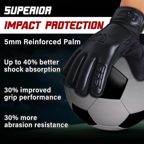 Miniatura 7 de Guantes de portero de fútbol para niños, guantes de portero de fútbol juvenil para niños, jóvenes y niños con palma de látex antideslizante fuerte