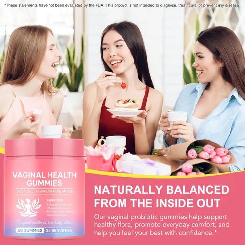 Miniatura 7 de Probióticos vaginales fuente de gomitas femeninas, equilibrio de pH, gomitas de equilibrio femenino para mujeres, probióticos para mujeres salud