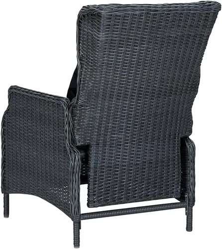 Miniatura 3 de Ensemble de salle à manger extérieur 9 piezas gris foncé, mesa rectangular et 6 chaises avec primos, résistant aux intempéries pour jardín, terraza