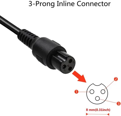 Miniatura 4 de EVAPLUS PowerFast - Adaptador de corriente de 42 V y 2 A, conector en línea de 3 clavijas para mod de bolsillo deportivo y Dirt Quad, adaptador
