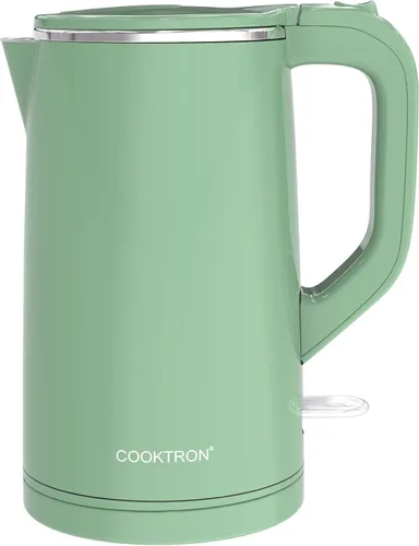 COOKTRON Hervidor Eléctrico de 1.7L Silencioso, Hervidor de Agua Caliente de Doble Pared Libre de BPA, Tetera de Hervido Silencioso y Tacto Fresco,
