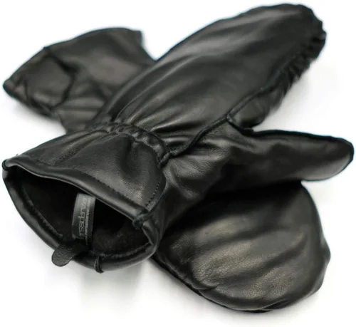 Miniatura 5 de Harssidanzar Guantes de invierno de piel de cordero para mujer y niño con forro de dedos