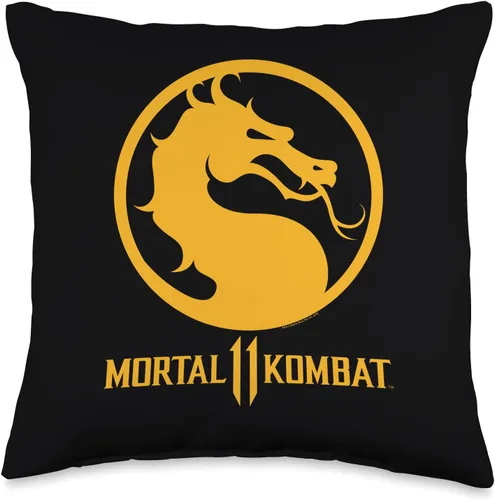 Mortal Kombat 11 Dragon - Almohada con logotipo de dragón, 16.0 x 16.0 in, multicolor