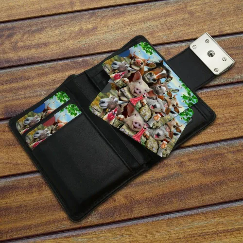 Miniatura 3 de Farm Selfie - Juego de 4 fundas protectoras para cartera, diseño de pollo y oveja