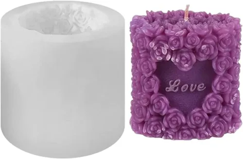Moldes de silicona 3D para velas de silicona, moldes de jabón, moldes para velas de boda, moldes de fondant, para cumpleaños, día de San Valentín,
