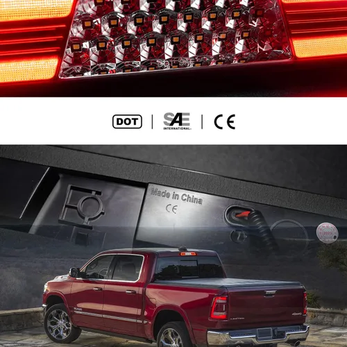 Miniatura 6 de Tercera luz de freno LED de repuesto para RAM 1500 2019 2020 2021 2022 2023 2024 RAM 1500 Pickup LED rojo 3er centro de freno de montaje alto