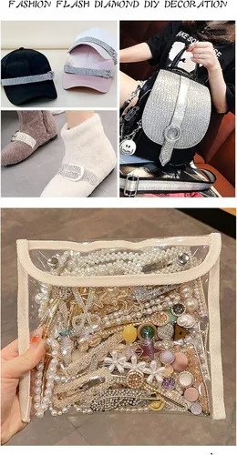Miniatura 6 de 1 yarda de cadena estrecha de diamantes de imitación de zircón de cristal, adorno rectangular de cuentas para costura, manualidades, decoración