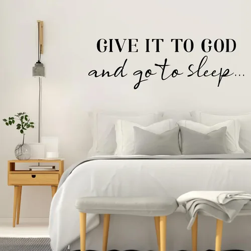 Miniatura 7 de SUPERDANT Calcomanías de Pared Give It to God Citas Pegatinas de Pared Arte en Vinilo Calcomanías Decorativas Bricolaje Dichos Arte en Vinilo