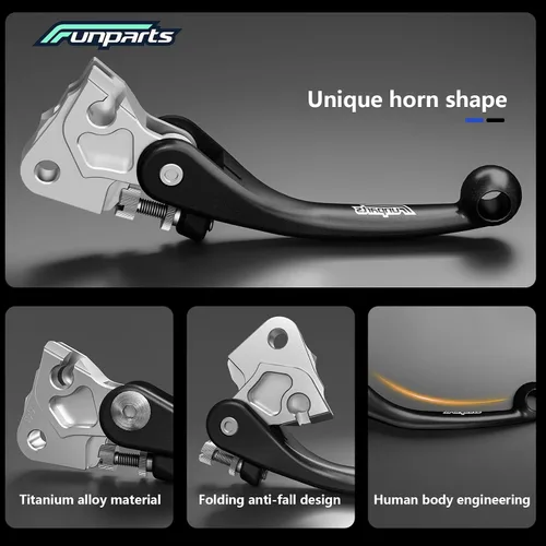 Miniatura 3 de Funparts Juego de palancas de embrague de freno de motocross, aleación de titanio ajustable para YZ125 YZ250 15-23 YZ250F 09-23 YZ426F YZ450F 09-23