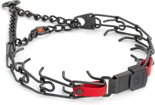 Miniatura 24 de Collar para Perro Herm Sprenger de Acero Inoxidable Negro con Hebilla de Liberación Rápida ClicLock y Inserción de Biothane Collar de Entrenamiento