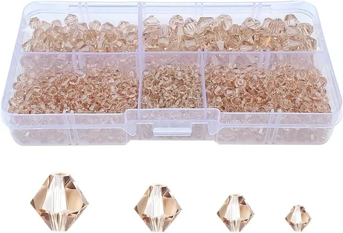 Miniatura 25 de Cuentas de vidrio de bicono negro para hacer joyas, cuentas espaciadoras de cristal facetadas para pulseras, collares, aretes