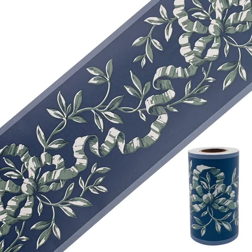 Yifely Papel tapiz floral vintage para despegar y pegar, bordes de pared, decoración de baño y cocina