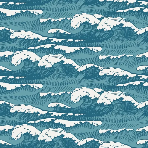 VaryStyle Papel tapiz vintage con ondas azul marino/blanco océano costero, papel tapiz autoadhesivo para despegar y pegar, papel de contacto con