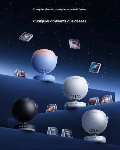 Miniatura 9 de POCOCO Proyector de Estrellas Galaxy para dormitorio con discos de película óptica reemplazables, proyector de luz nocturna de planetario