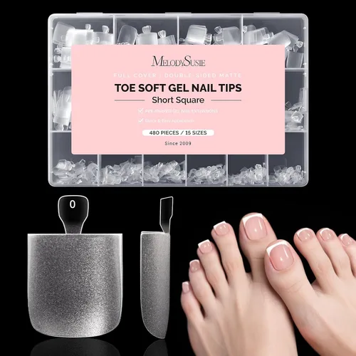 Miniatura 14 de MelodySusie Pegamento de uñas de gel 9 en 1 sin TPO para puntas de uñas postizas, 2 unidades de 0.5 fl oz de luz UV de larga duración requerida