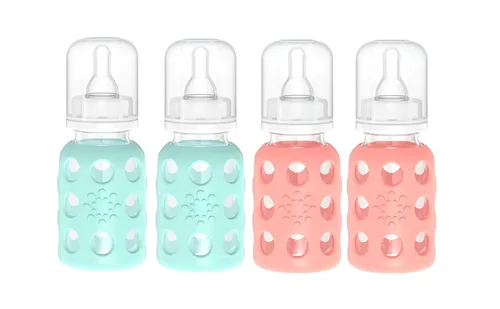 Miniatura 20 de Lifefactory Biberón de vidrio sin BPA Funda protectora de silicona Paquete de 3 de 9 onzas Papaya, col rizada y arándanos Papaya/Kale/Arándano