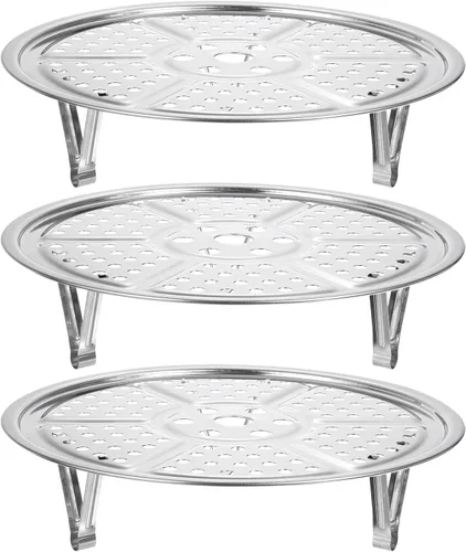 Miniatura 20 de uxcell Rejilla de vaporización de acero inoxidable con soporte, bandeja de vaporización de 26 cm para utensilios de cocina al vapor, olla a presión
