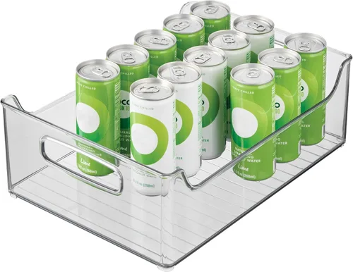 Miniatura 12 de iDesign Organizador de almacenamiento de despensa de plástico con asas, juego de 2, contenedores transparentes