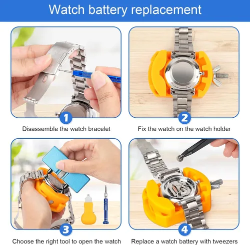 Miniatura 3 de JOREST Watch Repair Kit, for Watch Battery Replacement & Watch Link Removal and Resizing & Watch Opener, Watch Repair Screwdriver Set, Watch Wrench