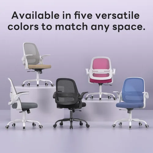 Miniatura 7 de amseatec Silla de oficina ergonómica de malla, brazos abatibles, altura ajustable, respaldo de malla transpirable y asiento de cojín grueso, silla