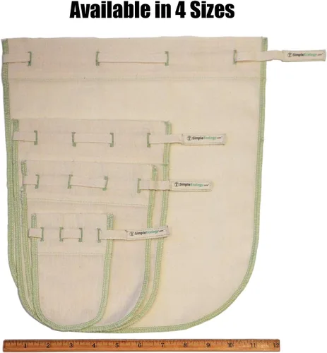 Miniatura 6 de Simple Ecology Bolsas coladoras de muselina de malla fina de algodón orgánico, reutilizables, 100% naturales, filtros de café sin microplásticos