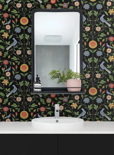 Miniatura 2 de NextWall Bird Toile - Papel tapiz autoadhesivo (ónix)