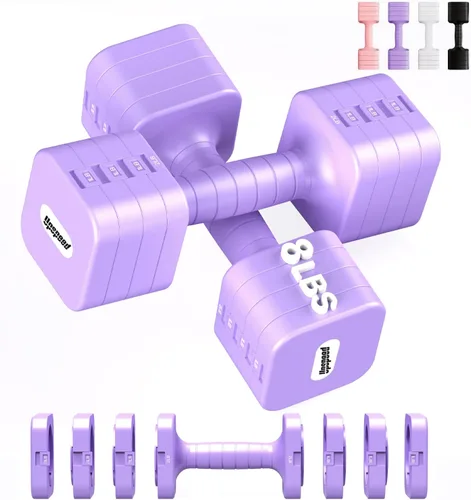 Miniatura 12 de Juego de mancuernas ajustables de 16 libras y 20 libras, juego de mancuernas para mujeres y hombres, pesas de mano, par de mancuernas