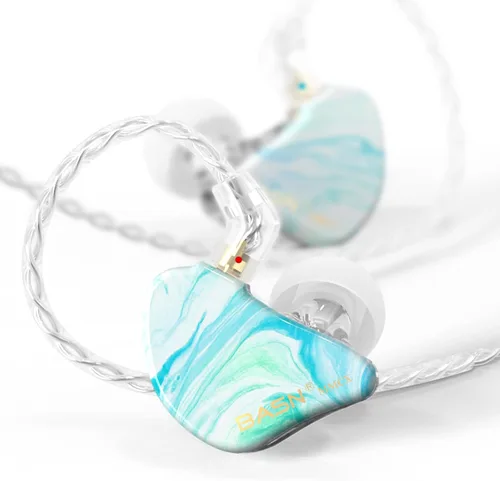 BASN MMCX - Auriculares intraurales con monitor de oído, auriculares IEM de triple driver para músico y baterista, auriculares estéreo HiFi con