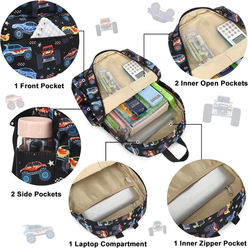 Miniatura 130 de CAMTOP - Conjunto de mochila y lonchera con estampados divertidos para niños de preescolar y primaria), Y0058-2