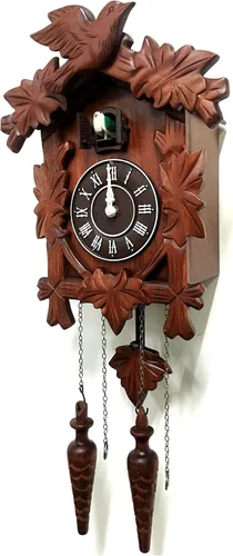 Miniatura 3 de Rylai Reloj de Cuco Vintage Grande de Madera para Pared Hecho a Mano 13x9.5 Pulgadas Marrón Tamaño grande 13x9.5 pulgadas Diseño tradicional Blanco