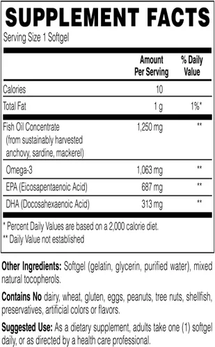 Miniatura 2 de Holly Hill Health Foods Aceite de pescado con triglicéridos ultra omega-3, 1000 mg de EPA + DHA, 120 cápsulas blandas