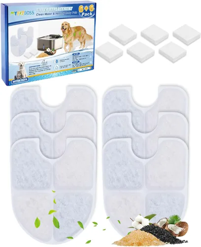 Miniatura 9 de FEELNEEDY - Paquete de 8 + 8 filtros de repuesto compatibles con FEELNEEDY dispensador de agua para perros de 3 galones / 12 litros FN-W13, filtros