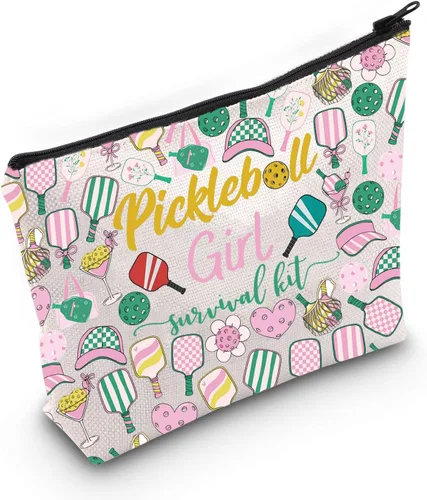Miniatura 7 de WZMPA Bolsa de maquillaje cosmética para niña de Pickleball Player, kit de supervivencia de pickleball para niña, regalo de entrenamiento de Chica