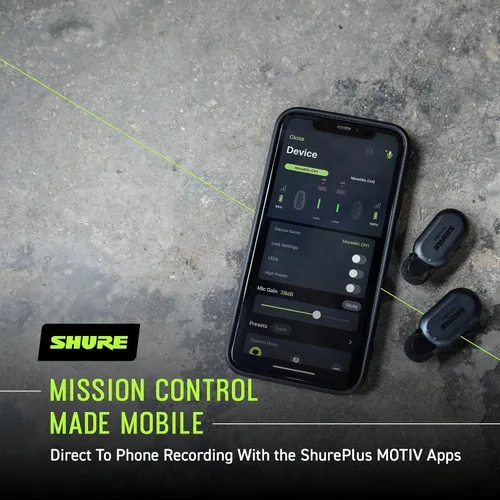 Miniatura 8 de Shure MoveMic One - Micrófono Lavalier Inalámbrico Pro Directo al Teléfono para iPhone y Android, Micrófono Mini Bluetooth, 24 Horas de Carga