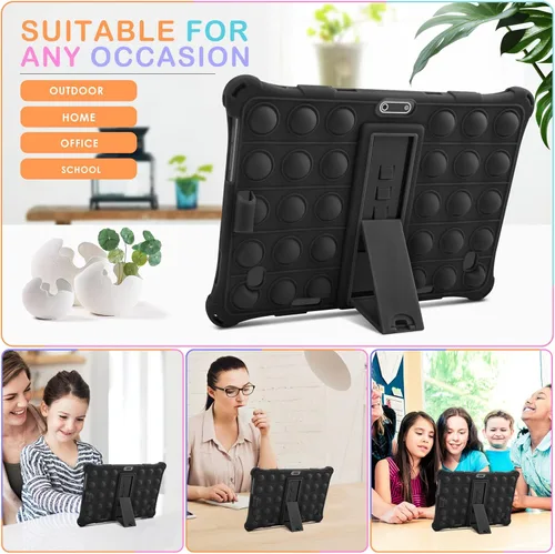 Miniatura 8 de DETUOSI Winsing 10 - Funda de silicona compatible con Dragon Touch Notepad K10, funda universal para tablet de 10 pulgadas, funda protectora Negro