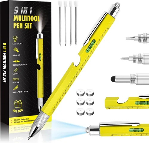 Miniatura 10 de Geniales regalos de bolígrafos para hombres, gadget de bolígrafo tecnológico multiherramienta 6 en 1 para él, regalo divertido para Navidad, Día