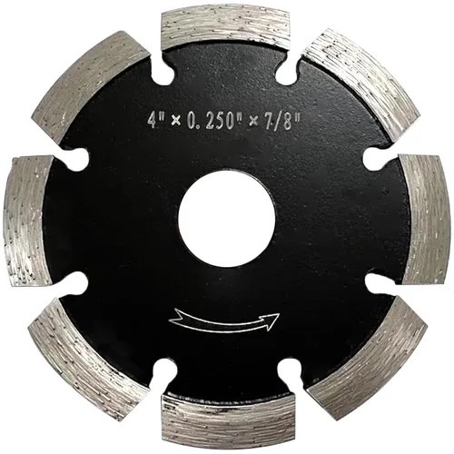 Cuchillas cazadoras de grietas de diamante de 4 pulgadas para enrutar y reparar grietas en hormigón y asfalto, 1/4 pulgadas de ancho con un eje no