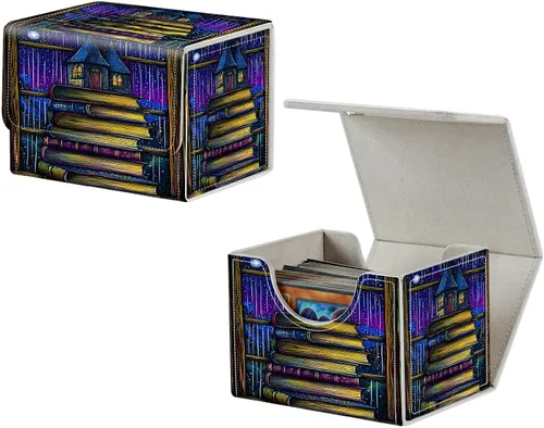 Miniatura 13 de MTG Commander - Caja de cartas intercambiables, más de 100 tarjetas con funda con funda de piel sintética, caja de almacenamiento de tarjetas